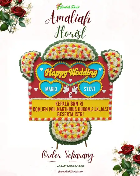 Papan Bunga Pernikahan Suniarsih